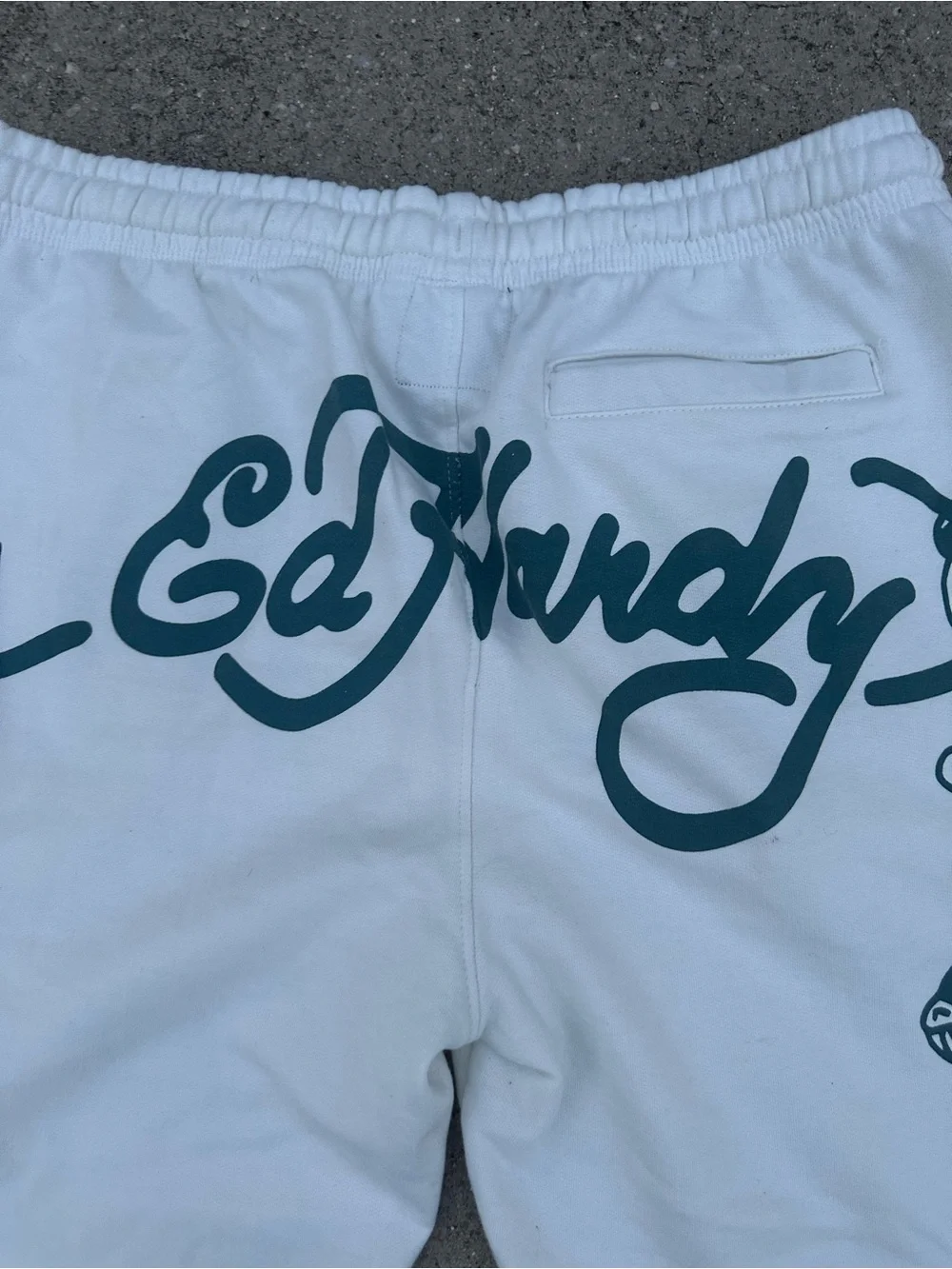 Men’s Ed Hardy Ivory Flame Skull Sweat Pants